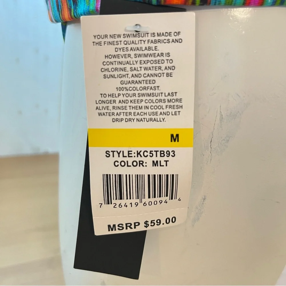 NEW Kenneth Cole Two Piece Tankini Swimsuit Medium Colorful - Picture 7 of 9